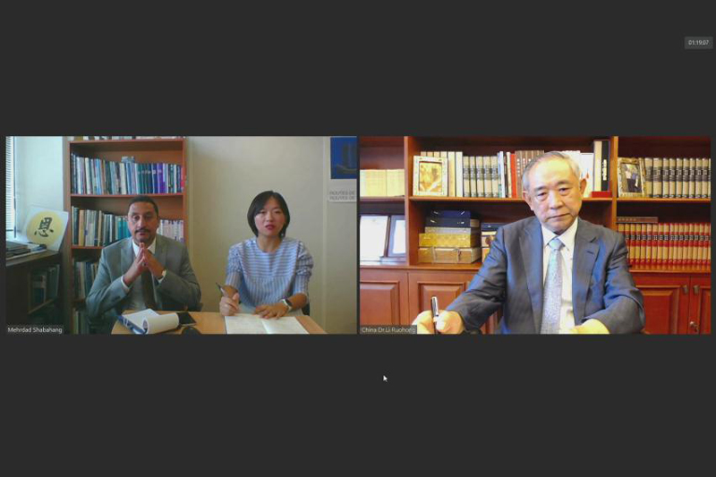 Video Work Meeting between Li Ruohong and UNESCO HQ Officials